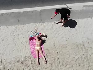 Drone Voyeur Porn - Hot friends get flattered by drone voyeur on beach - Voyeur Videos