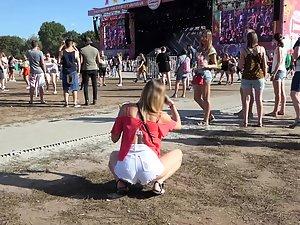 Sexy friends in shorts on a music festival Picture 4