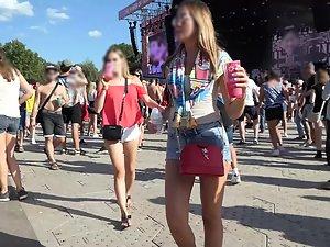 Sexy friends in shorts on a music festival Picture 8