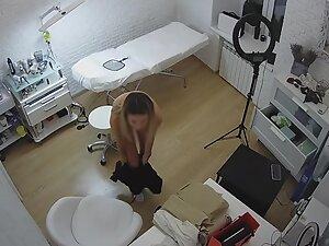 Spying on beautician changing clothes in her beauty salon Picture 2