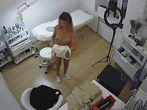Spying on beautician changing clothes in her beauty salon Picture 5