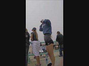 Zooming in on tight ass on shorts Picture 2