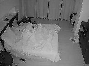 Blowjob and pussy creampie caught by hidden camera in bedroom Picture 1