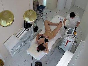 Petite girl spreads ass and pussy for depilation Picture 1