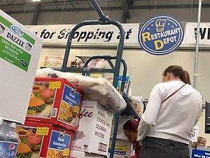 Sexy thong pops out like a whale tail when she bends over Picture 6