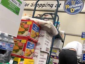 Sexy thong pops out like a whale tail when she bends over Picture 7