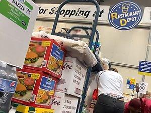 Sexy thong pops out like a whale tail when she bends over Picture 8