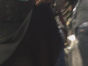 Lifting teen girl's skirt to see pantyhose Picture 6