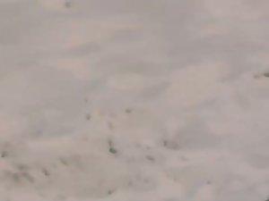 Voyeuring a topless girl's big fake tits Picture 6