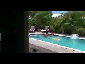 Teenage girls peeped topless at a pool Picture 3