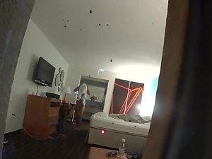 Peeping on naked girl inside of a motel room Picture 3