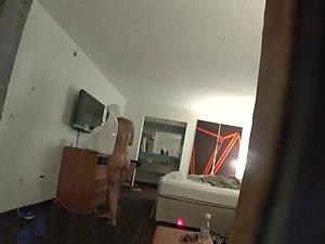 Peeping on naked girl inside of a motel room Picture 4