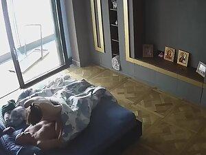 Spying on older husband getting his hot wife to ride his boner