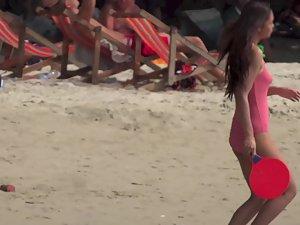 Firm tits and puffy nipples seen through swimsuit Picture 2