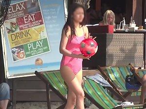 Firm tits and puffy nipples seen through swimsuit Picture 3