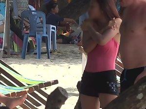 Firm tits and puffy nipples seen through swimsuit Picture 7