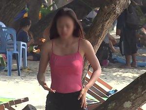 Firm tits and puffy nipples seen through swimsuit Picture 8