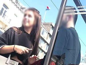 Checking out her ass despite the boyfriend