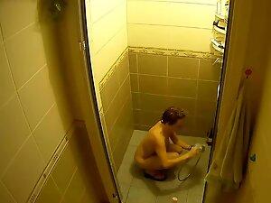 Spying on incredible busty girl naked in shower Picture 5