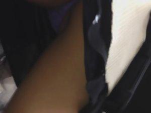Close look at pussy slip in upskirt Picture 6