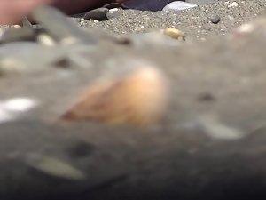 Spread legs and hairy pussy of nudist woman Picture 1