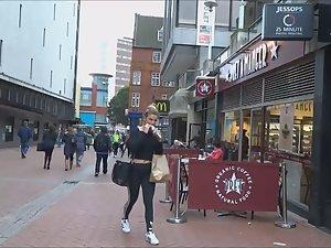 Creepshot of her tights and thong Picture 1