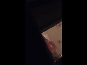 Window peep on neighbor girl's small tits and tan lines Picture 6