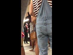 Cute girl shows her dance moves on train station Picture 5