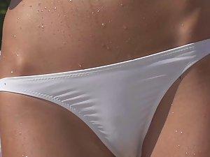 Stray pubes around bikini cameltoe Picture 5