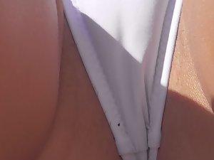 Stray pubes around bikini cameltoe Picture 7