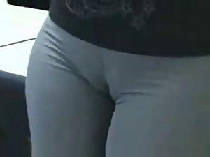 Cameltoe caught in the office