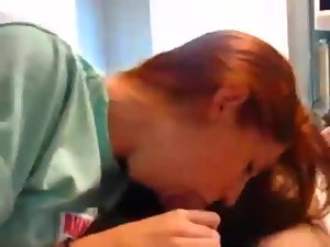 Young college girl sucks and slurps a dick Picture 7