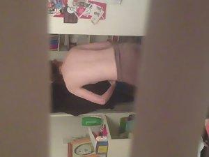 Peeping on neighbor's naked breasts Picture 3