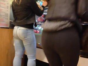 Hot asses of girls in the fast food Picture 2