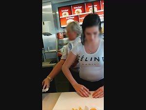 Hottie with big tits works at fast food Picture 6
