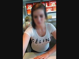 Hottie with big tits works at fast food Picture 8