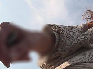 Voyeur tricks a hot girl to see upskirt Picture 5