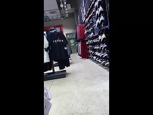 Priceless cameltoe video of hot girl in shoe store Picture 2