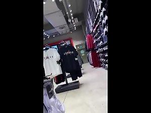 Priceless cameltoe video of hot girl in shoe store Picture 4