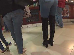 Perfect girl in tight jeans and high boots Picture 3