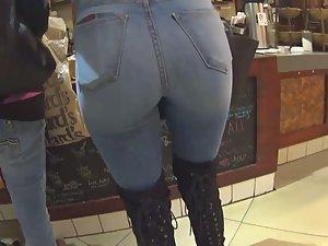 Perfect girl in tight jeans and high boots Picture 7