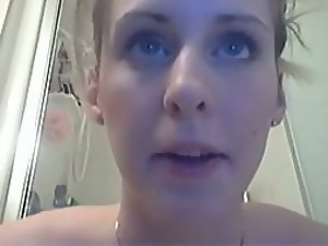 Teen girl shows her charms in a shower