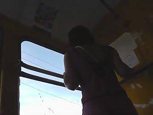 Peeping under her hot skirt in a tram Picture 8