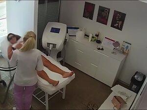 Spying on hottest client during hair removal treatment Picture 1