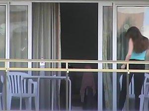 Peep on neighbor girl's tits on a balcony Picture 3