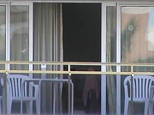 Peep on neighbor girl's tits on a balcony Picture 5