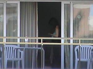 Peep on neighbor girl's tits on a balcony Picture 6