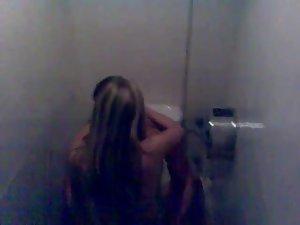 Voyeur interrupted their sex in a toilet Picture 8