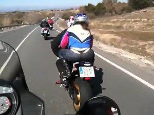Girl's thong visible on the motorcycle Picture 8