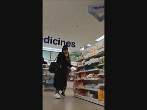 Ginger girl's thong caught by voyeur Picture 1